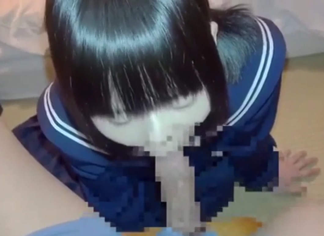 制服ひよこ女子×個人撮影｜JS？JC風な娘に、ゴムなしチンポを献身的にフェラさせる鬼畜男