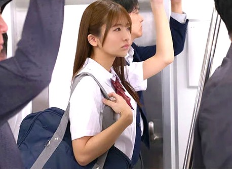 川口桜｜制服ひよこ少女×通学電車指マン痴漢｜気持ち良すぎる愛撫にマンコ濡れキュン。愛液がクチュクチュ。もっと触って犯して欲しい快感堕ち娘JK